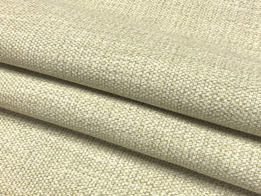 Designer Water & Stain Resistant Beige Cream MCM Mid Century Modern Linen Blend Upholstery Fabric