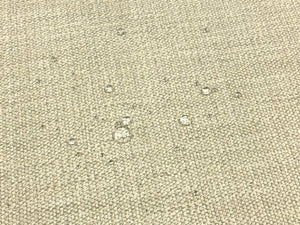 Designer Water & Stain Resistant Beige Cream MCM Mid Century Modern Linen Blend Upholstery Fabric