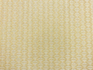 Designer Water & Stain Resistant Wheat Beige Geometric Linen Viscose Upholstery Fabric