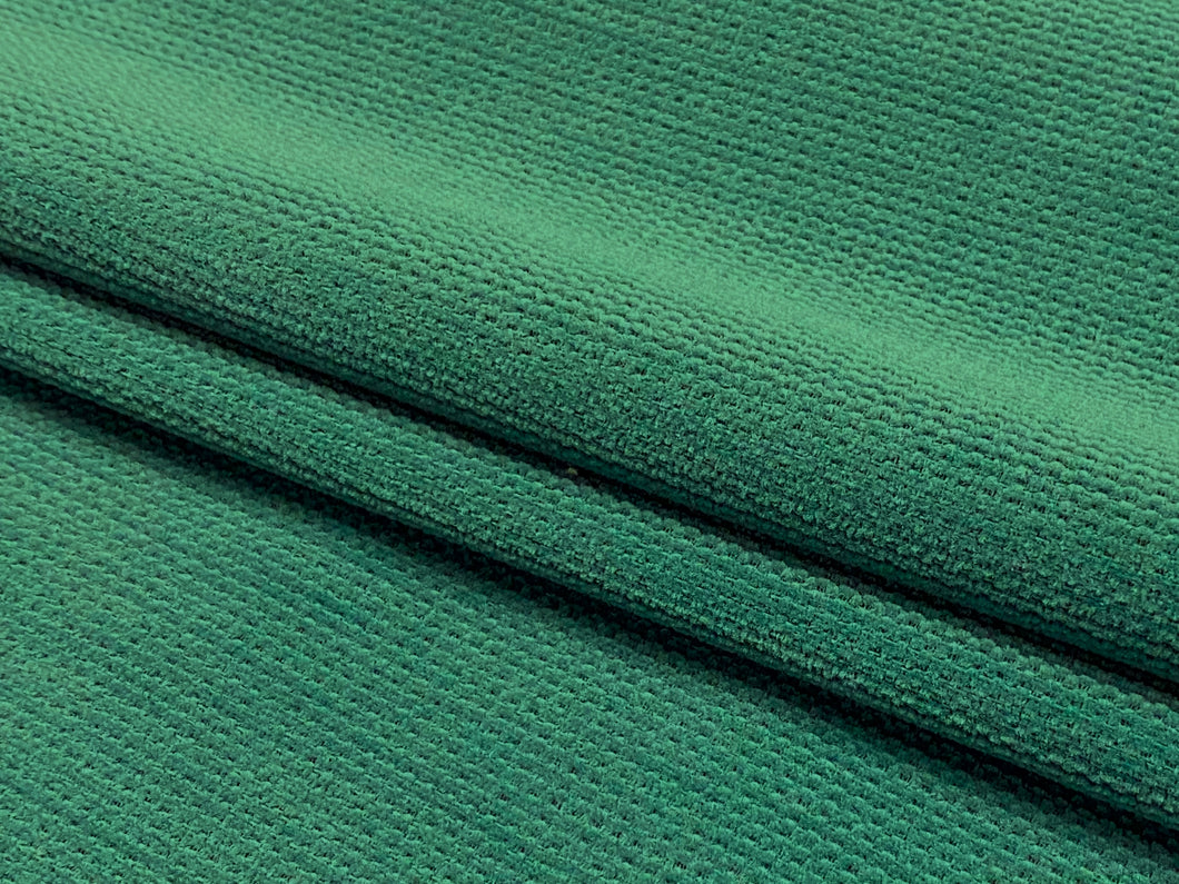 Designer Water & Stain Resistant Teal Green MCM Mid Century Modern Chenille Upholstery Fabric