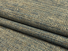 Load image into Gallery viewer, Designer Linen Viscose Navy French Blue Grey MCM Mid Century Modern Tweed Upholstery Fabric