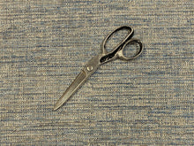 Load image into Gallery viewer, Designer Linen Viscose Navy French Blue Grey MCM Mid Century Modern Tweed Upholstery Fabric