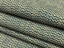 Load image into Gallery viewer, Designer Navy Blue Green Taupe Woven MCM Mid Century Modern Upholstery Fabric