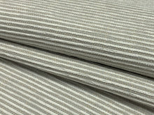 Load image into Gallery viewer, Designer Water &amp; Stain Resistant Cream Beige Stripe Chenille Upholstery Fabric