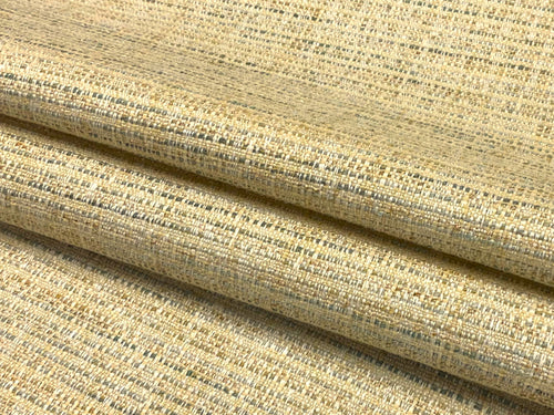 1 3/4 Yd Designer Water & Stain Resistant Cream Aqua Seafoam Green MCM Mid Century Modern Upholstery Fabric