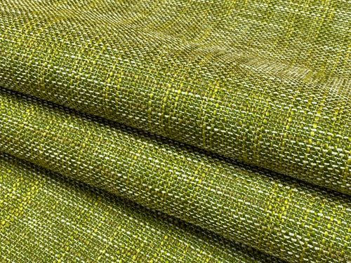 1 1/2 Yd Designer Lime Green Cream MCM Mid Century Modern Tweed Upholstery Fabric