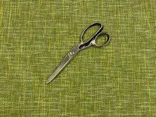 Load image into Gallery viewer, 1 1/2 Yd Designer Lime Green Cream MCM Mid Century Modern Tweed Upholstery Fabric