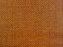 Load image into Gallery viewer, 1 2/3 Yd Designer Glazed Burnt Orange Herringbone MCM Mid Century Modern Upholstery Fabric