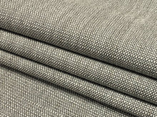 Load image into Gallery viewer, Designer Water &amp; Stain Resistant Grey Off White Woven Linen MCM Mid Century Modern Tweed Upholstery Fabric