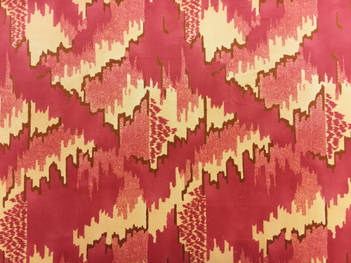 Hand Printed Cotton Italian Velvet Coral Yellow Apricot Caramel Abstract Mirages Beacon Hill Upholstery Drapery Fabric