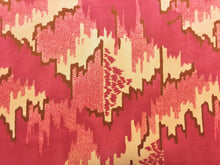 Load image into Gallery viewer, Hand Printed Cotton Italian Velvet Coral Yellow Apricot Caramel Abstract Mirages Beacon Hill Upholstery Drapery Fabric