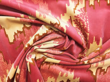 Load image into Gallery viewer, Hand Printed Cotton Italian Velvet Coral Yellow Apricot Caramel Abstract Mirages Beacon Hill Upholstery Drapery Fabric