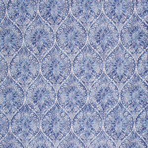 Linen Rayon Medallion Upholstery Drapery Fabric Navy Blue / Indigo RMIL1