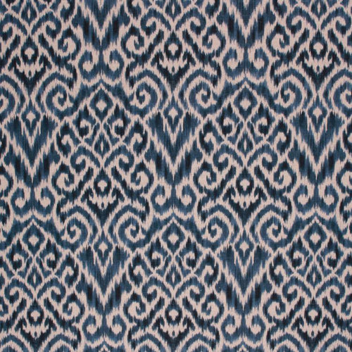 Cotton Linen Ikat Drapery Upholstery Fabric Navy Blue / Ink RMIL1