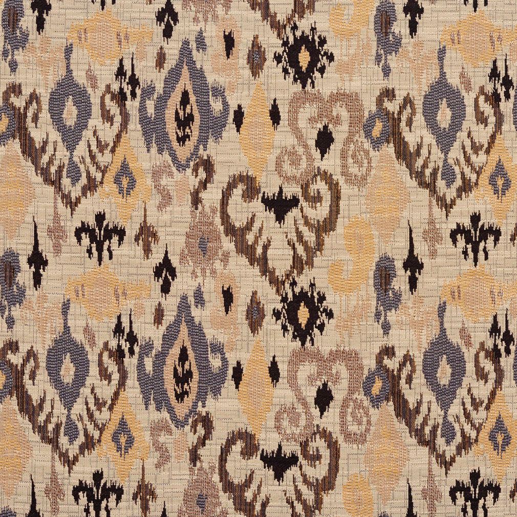 Essentials Ikat Upholstery Fabric Brown Beige Cream / Chateau Mirage
