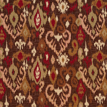 Load image into Gallery viewer, Essentials Ikat Upholstery Fabric Burgundy Brown Beige / Adobe Mirage