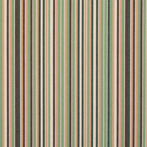 Essentials Indoor Outdoor Green Brown Sage White Apricot Beige Stripe Upholstery Fabric / Pesto