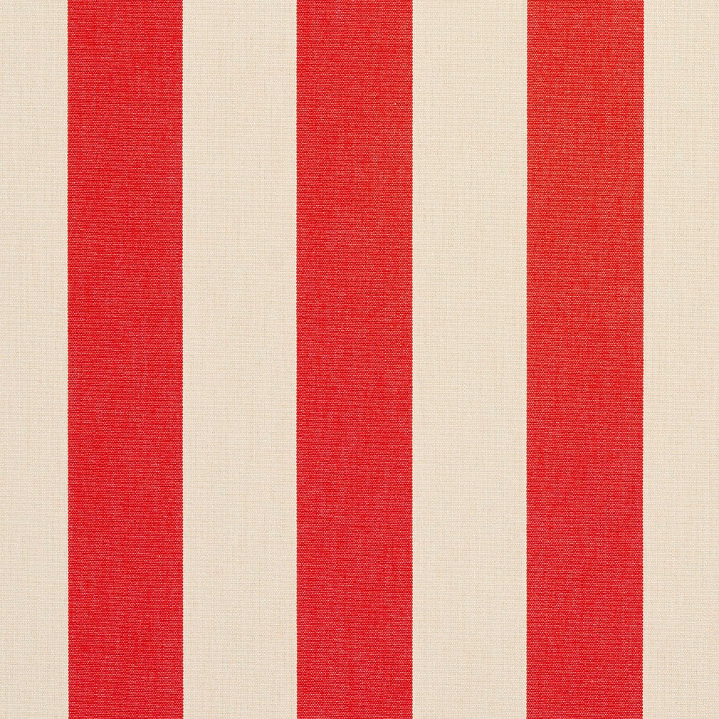 Essentials Outdoor Red Stripe Upholstery Fabric / Poppy