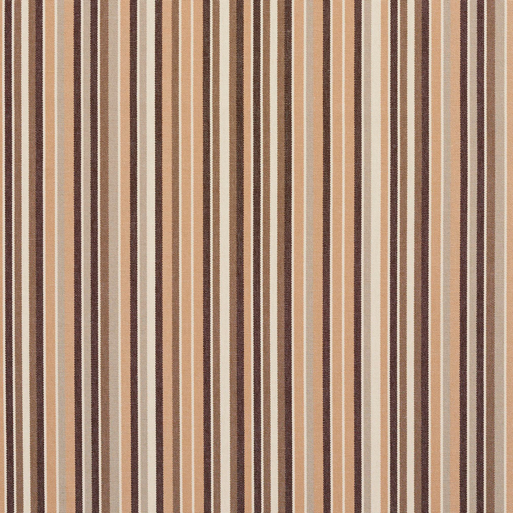 Essentials Indoor Outdoor Brown Beige Stripe Upholstery Fabric / Dune