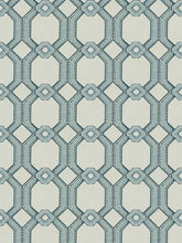 Load image into Gallery viewer, 2 Colors Embroidered Drapery Fabric Blue Seafoam Geometric