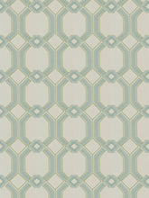 Load image into Gallery viewer, 2 Colors Embroidered Drapery Fabric Blue Seafoam Geometric