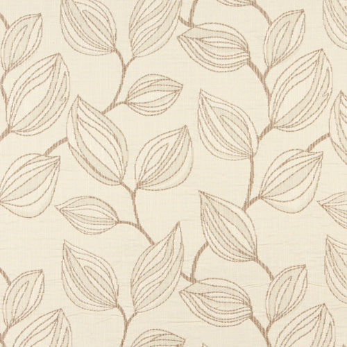 Essentials Cityscapes Ivory Brown Botanical Leaf Pattern Upholstery Fabric
