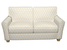 Load image into Gallery viewer, Essentials Linen Upholstery Drapery Fabric Ivory Gold Embroidered Trellis Geometric