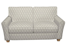 Load image into Gallery viewer, Essentials Linen Upholstery Drapery Fabric Ivory Gray Embroidered Trellis Geometric