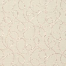 Load image into Gallery viewer, Essentials Linen Upholstery Drapery Fabric Ivory White Embroidered Squiggly