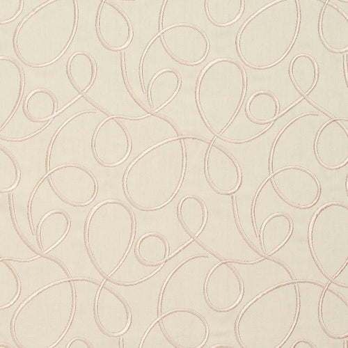 Essentials Linen Upholstery Drapery Fabric Ivory White Embroidered Squiggly