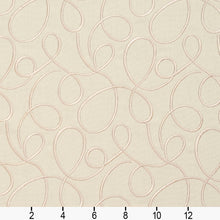 Load image into Gallery viewer, Essentials Linen Upholstery Drapery Fabric Ivory White Embroidered Squiggly