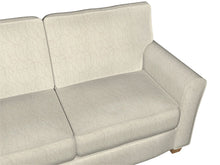 Load image into Gallery viewer, Essentials Linen Upholstery Drapery Fabric Ivory White Embroidered Squiggly