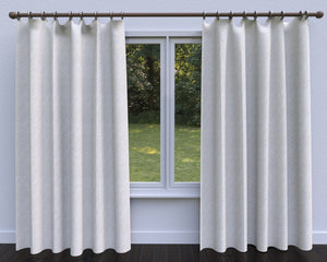 Essentials Linen Upholstery Drapery Fabric Beige White Embroidered Trellis Geometric