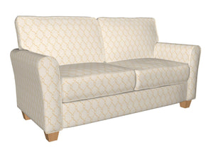 Essentials Linen Upholstery Drapery Fabric Ivory Yellow Embroidered Trellis Geometric