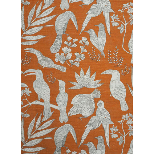 Brunschwig & Fils Silk Bird Fabric / Arancia