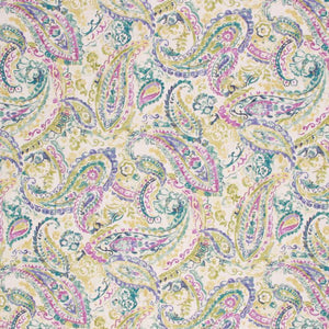 Cotton Ivory Purple Green Teal Paisley Upholstery hotsell Drapery Fabric