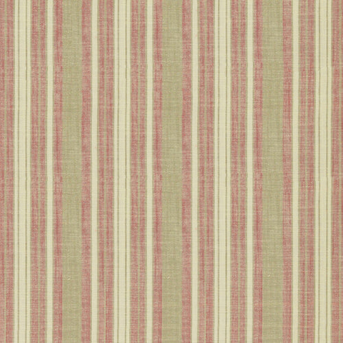 Linen Viscose Taupe Cream Beige Red Nautical Stripe Light Upholstery Drapery Fabric