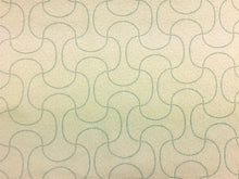 Load image into Gallery viewer, Kravet Moving Lines Glacier Teal Beige Cream Geometric Basket Weave Upholstery Fabric