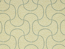 Load image into Gallery viewer, Kravet Moving Lines Glacier Teal Beige Cream Geometric Basket Weave Upholstery Fabric