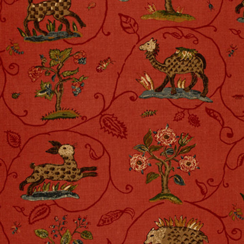 SCHUMACHER LA MENAGERIE FABRIC / FLAME RED