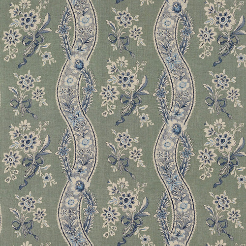 SCHUMACHER LE CASTELLET FABRIC 175982 / GRIS & BLEU