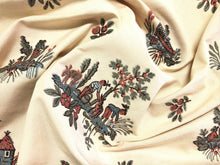 Load image into Gallery viewer, Lee Jofa Chinoiserie Asian Beige Teal Green Blue Rusty Red Upholstery Drapery Fabric