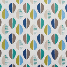 Load image into Gallery viewer, Essentials Leaves Upholstery Fabric Blue Gray Turquoise Lime White / 10550-02