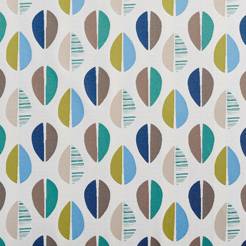 Essentials Leaves Upholstery Fabric Blue Gray Turquoise Lime White / 10550-02