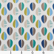 Load image into Gallery viewer, Essentials Leaves Upholstery Fabric Blue Gray Turquoise Lime White / 10550-02