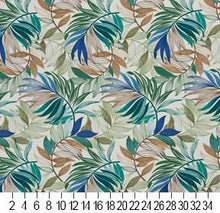 Load image into Gallery viewer, Essentials Outdoor Stain Resistant Leaves Upholstery Drapery Fabric Blue Green Brown / Oasis