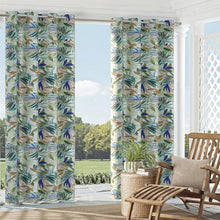 Load image into Gallery viewer, Essentials Outdoor Stain Resistant Leaves Upholstery Drapery Fabric Blue Green Brown / Oasis