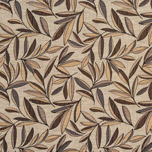 Load image into Gallery viewer, Essentials Leaves Upholstery Fabric Brown Beige Cream / Chateau