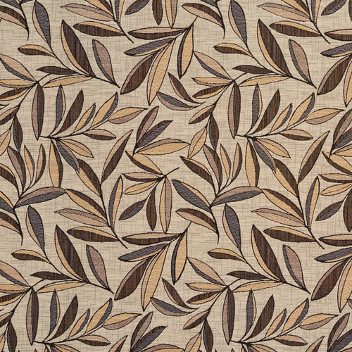 Essentials Leaves Upholstery Fabric Brown Beige Cream / Chateau