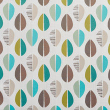 Load image into Gallery viewer, Essentials Leaves Upholstery Fabric Brown Beige Turquoise Lime White / 10550-04